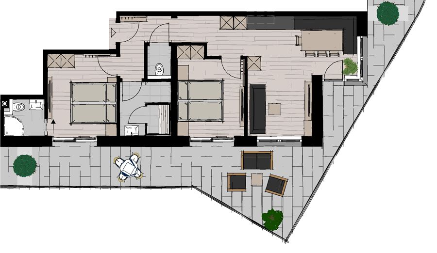 Floor plan of Apartment Kristall in Fiss 