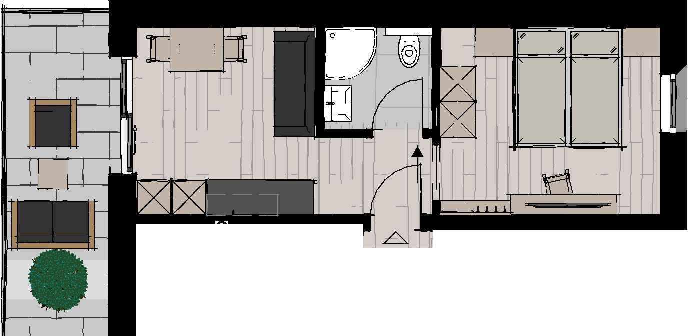 Floor plan of Apartment Smaragd in Fiss 