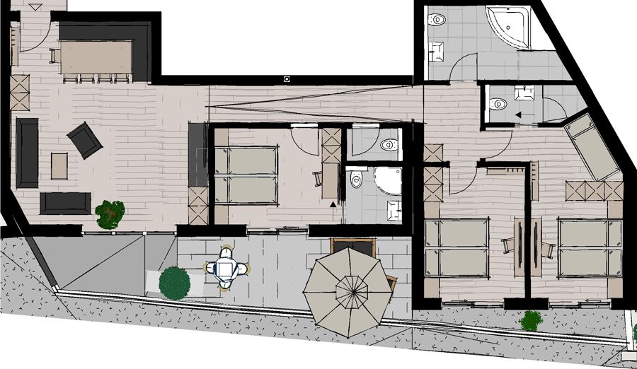 Floor plan of Apartment Diamant in Fiss 